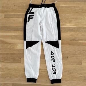 LF White and Black Joggers with logo size small